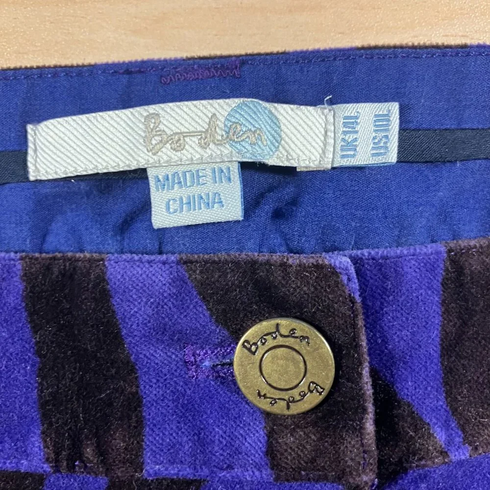 Boden Purple and Brown Velvet Zebra Skirt 10L - Picture 2 of 5